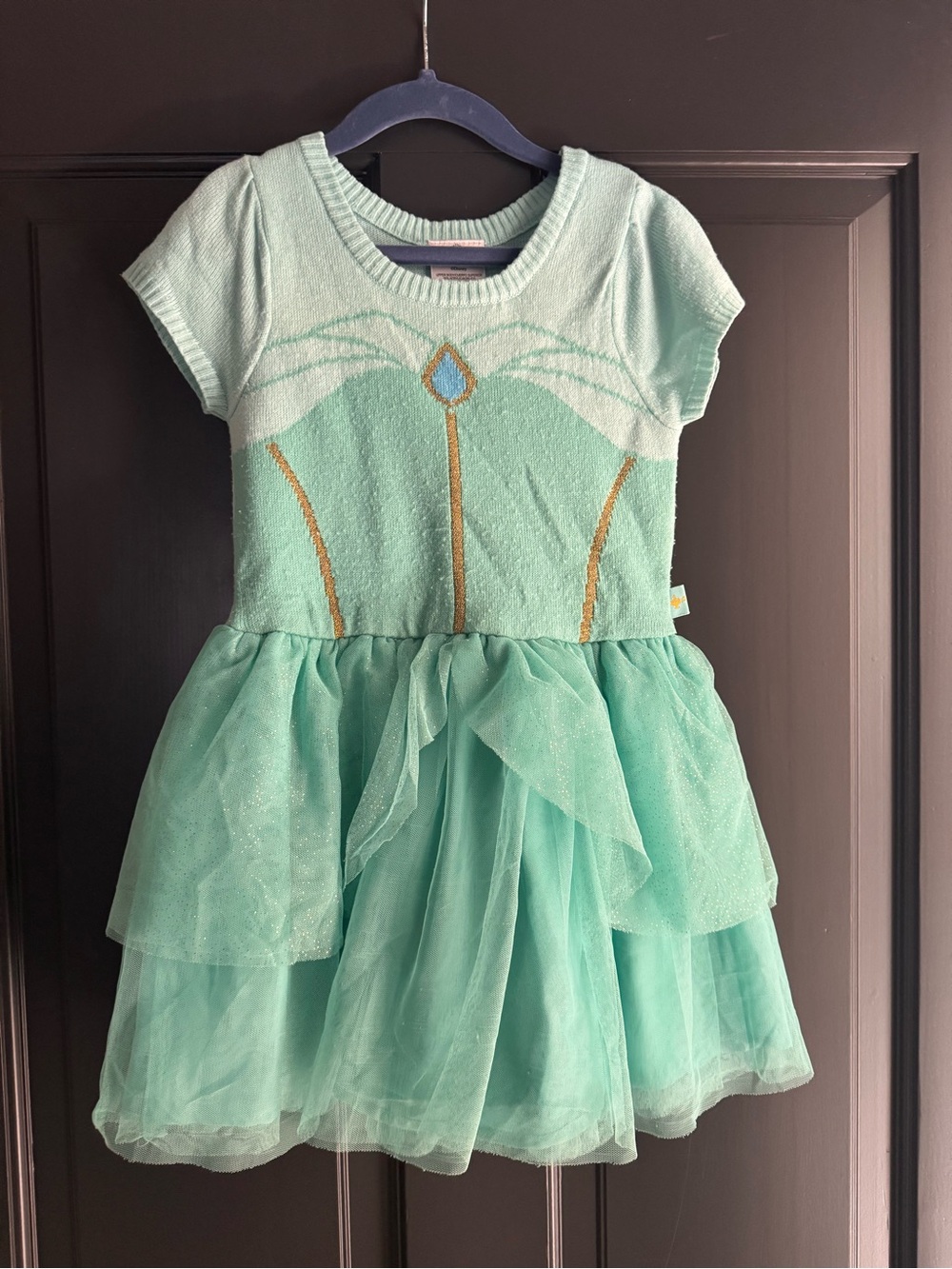 Disney Princess Jasmine Short Sleeve Sweater Dress Tulle Skirt 5T